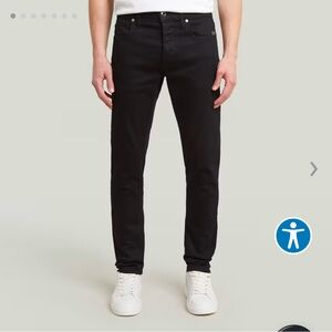 G-Star Raw Men's 3301 Slim Fit Skinny Black Jeans 40x32 Button Fly Like New